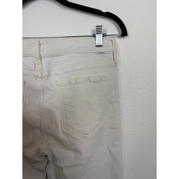 Mother The Rascal Ankle Snippet in Whipping the Cream White Raw Hem Jeans 29 - Picture 6 of 7